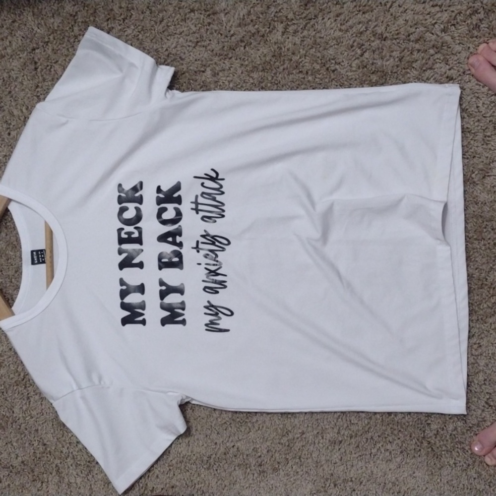 White Polyester T-shirt from shein